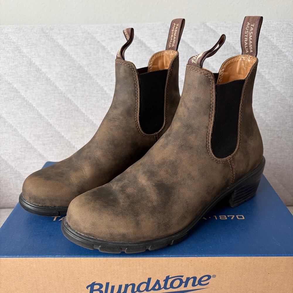 Blundstone Rustic Brown Leather Heeled Boots (US 8) 1673